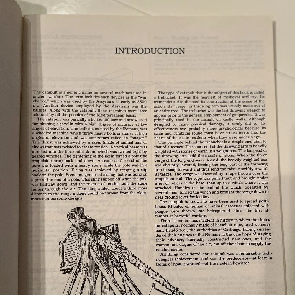 Vintage 1982 Build Your Own Catapult Paper Model Kit Book Edmund V Gillon Uncut